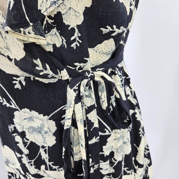 Free People French Quarter Wrap Dress In Black Women's XS NEW Floral Boho Hippie - Picture 5 of 12